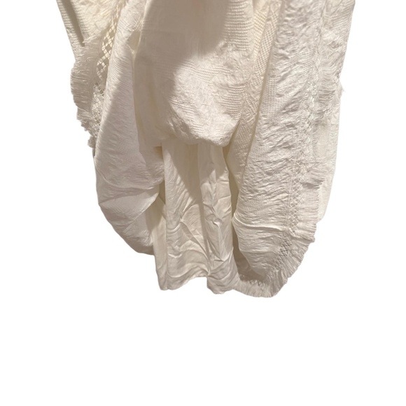 Line and Dot Maxi Dress Womens Size S White Tiered Fringe Bohemian Chic EUC - Picture 10 of 12